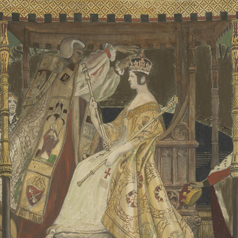 Painting of queen on a throne
